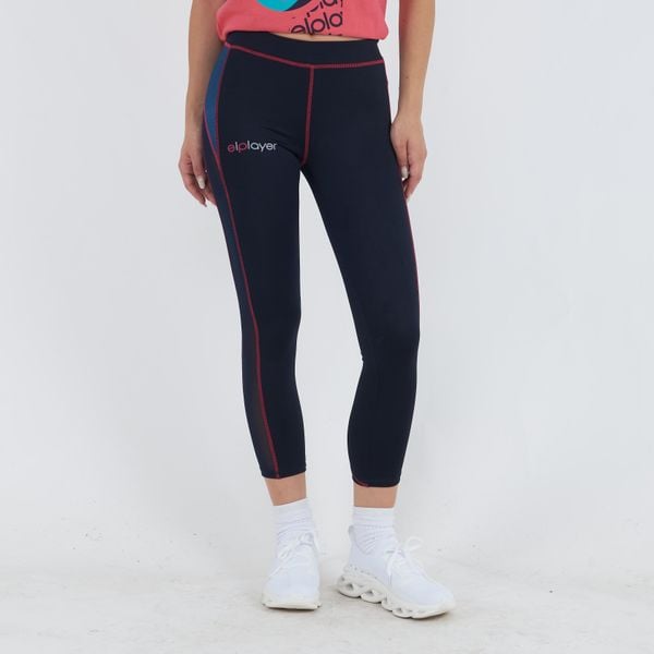 Legginsy Capri stretch do biegania niebiesko-ciemnoróżowe. Czerwone legginsy długie sportowe ELPLAYER, s, bez wzorów, z bawełny, z podwyższonym stanem, do biegania. Za 64.00 zł.