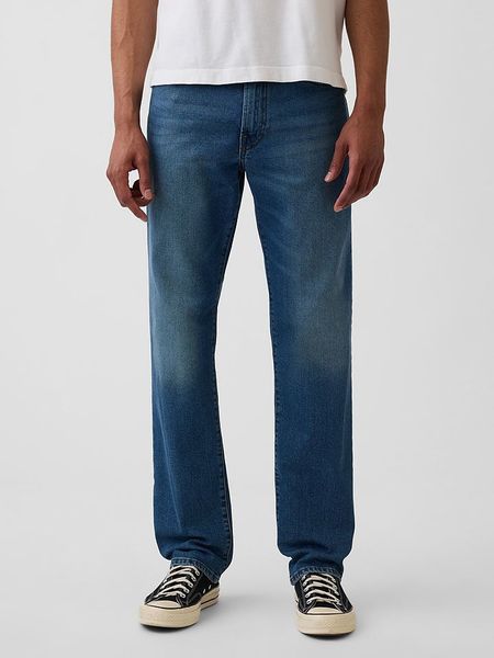 GAP Dżinsy - Straight fit - w kolorze granatowym rozmiar: W28/L32. Niebieskie jeansy GAP, l. Za 112.36 zł.