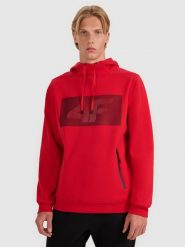 4F Bluza dresowa nierozpinana z kapturem męska - czerwona XL. Czerwone bluzy z kapturem 4F, m, bez wzorów, z bawełny, z kapturem. W wyprzedaży za 169.99 zł.
