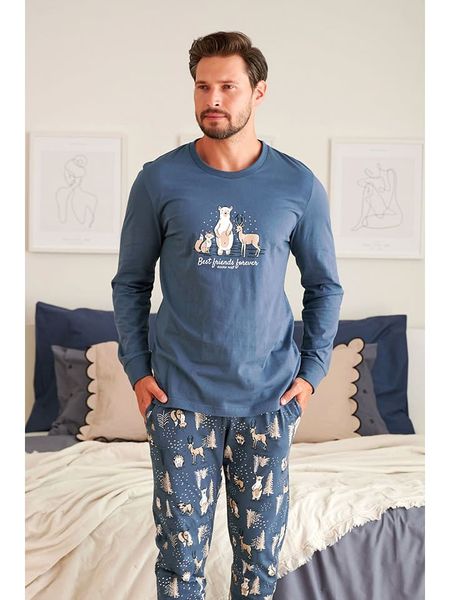 Doctor Nap Piżama w kolorze niebieskim rozmiar: L. Niebieskie piżamy Doctor Nap, l, bez wzorów, z bawełny, bez ramiączek. Za 102.99 zł.