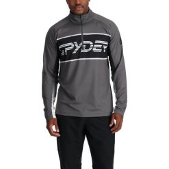 Bluza męska Spyder Paramount 1/2 Zip. Szare bielizna termoaktywna Spyder, m, bez wzorów, z materiału, bez ramiączek, trekkingowe. Za 479.00 zł.