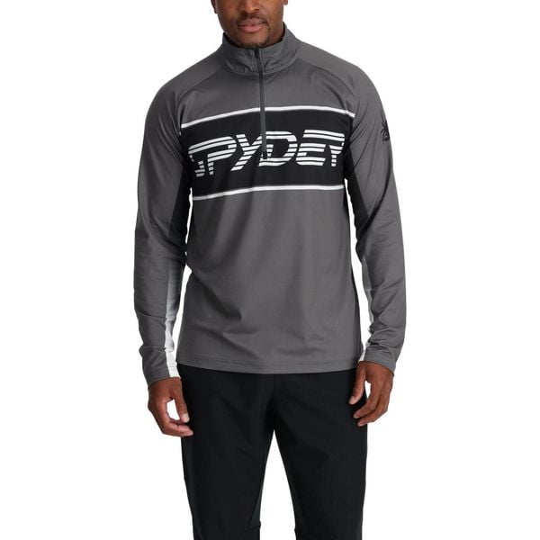 Bluza męska Spyder Paramount 1/2 Zip. Szare bielizna termoaktywna Spyder, m, bez wzorów, z materiału, bez ramiączek, trekkingowe. Za 479.00 zł.