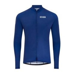 Męska koszulka kolarska z długim rękawem – Granatowa. Niebieskie bluzy KEADA SPORTS, m, bez wzorów, bez kaptura. Za 332.00 zł.