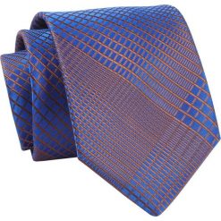 Krawat Chabrowo-Pomarańczowy, Wzór Geometryczny, 7 cm, Elegancki, Klasyczny, Męski -ALTIES. Niebieskie krawaty i muchy Alties, bez wzorów, z tkaniny. Za 49.00 zł.