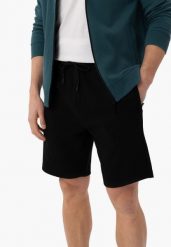 Szorty dresowe ze strukturą M-JANI. Brązowe krótkie spodenki sportowe Volcano, m, bez wzorów, z bawełny. Za 89.99 zł.