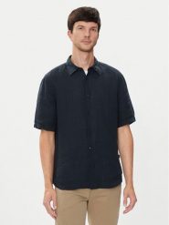 Boss Koszula Rash_2 50489345 Granatowy Regular Fit. Niebieskie koszule Boss, m, bez wzorów, ze lnu, bez kołnierzyka, bez ramiączek. Za 259.99 zł.