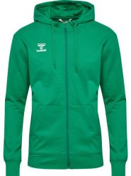 Bluza z kapturem i zamkiem błyskawicznym Hummel GO 2.0. Zielone bluzy z kapturem Hummel, m, z aplikacjami, z bawełny, z kapturem. Za 266.00 zł.