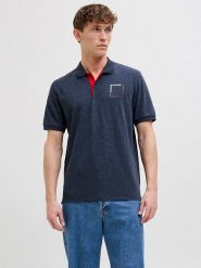 Jack & Jones Koszulka polo w kolorze granatowym rozmiar: XL. Niebieskie koszulki polo Jack & Jones, xl, bez wzorów, bez kołnierzyka, bez ramiączek. Za 53.04 zł.