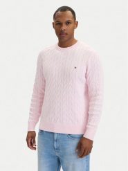 Tommy Hilfiger Sweter MW0MW33132 Różowy Regular Fit. Czerwone swetry rozpinane Tommy Hilfiger, m, bez wzorów, z bawełny, bez kołnierzyka, bez ramiączek. Za 569.99 zł.