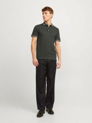 Jack & Jones Koszulka polo w kolorze antracytowym rozmiar: S. Czarne koszulki polo Jack & Jones, s, bez wzorów, z bawełny, bez kołnierzyka, bez ramiączek. Za 48.28 zł.