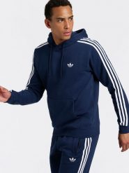 Adidas Bluza w kolorze granatowym rozmiar: L. Niebieskie bluzy Adidas, l, bez wzorów, z kapturem. Za 149.95 zł.