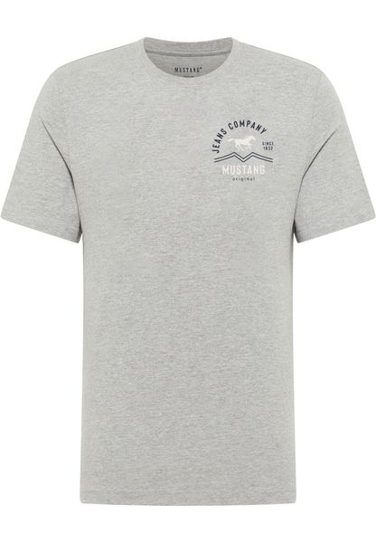 Męski T-Shirt Mustang Style Alex Mid Grey Mélange 1018307 4140. Szare t-shirty Mustang, m, bez wzorów, bez kołnierzyka, bez ramiączek. Za 79.99 zł.