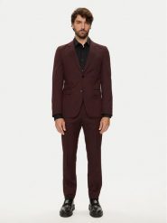 Boss Garnitur H-Houston 50518120 Bordowy Slim Fit. Czerwone garnitury Boss, m, bez wzorów, z wełny. Za 2,099.00 zł.