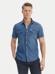 Guess Koszula jeansowa M6GH87 D1035 Niebieski Regular Fit. Niebieskie koszule Guess, l, z aplikacjami, z bawełny, bez kołnierzyka, bez ramiączek. Za 399.99 zł.