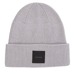 Czapka Calvin Klein. Szare czapki zimowe CALVIN KLEIN, bez wzorów. Za 229.99 zł.