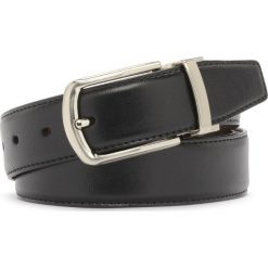 Dwustronny czarno-brązowy pasek męski PASEK MĘSKI. Czarne paski Ryłko, bez wzorów, ze skóry. Za 129.99 zł.