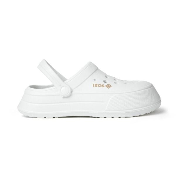 Domowe kapcie CONCORD z ciepłą wyściółką i wkładką z pianki EVA. Białe buty trekkingowe Izas, bez wzorów, bez zapięcia. W wyprzedaży za 121.70 zł.