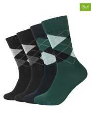 Camano Skarpety (4 pary) w kolorze czarno-zielonym rozmiar: 39-42. Czarne skarpety camano, bez wzorów. Za 56.99 zł.
