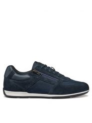 Geox Sneakersy U Ionio U55DZB 02211 C4002 Granatowy. Niebieskie buty sportowe casual Geox, bez wzorów, ze skóry, bez zapięcia. Za 419.99 zł.