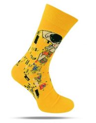 Tematyczne Skarpetki Bawełniane - Żółte, Pocałunek, Romans. Żółte skarpety His Story, bez wzorów, z bawełny. Za 34.99 zł.