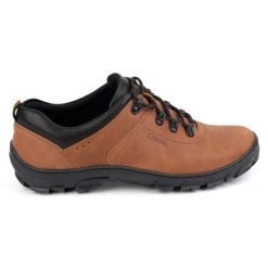 Kampol Buty męskie skórzane 36/72 Cg brązowe. Brązowe buty turystyczne bez wzorów, ze skóry, bez zapięcia, trekkingowe. Za 377.80 zł.