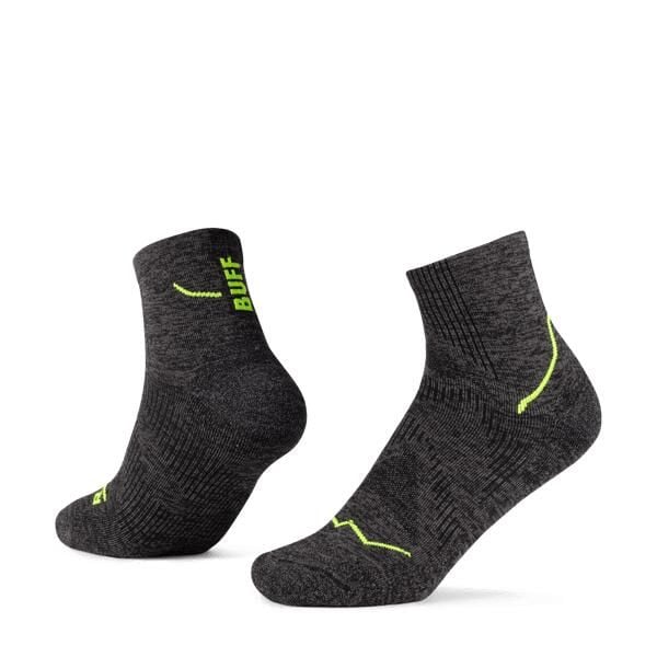 Skarpety do biegania Dryflx Quarter. Czarne skarpety Buff, bez wzorów, z dzianiny. Za 94.99 zł.