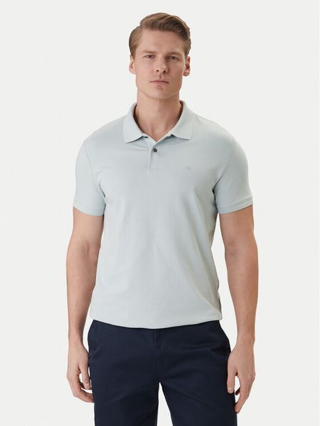 Calvin Klein Polo LV04LC254G Zielony Slim Fit. Zielone koszulki polo CALVIN KLEIN, l, bez wzorów, z bawełny, bez kołnierzyka, bez ramiączek. Za 187.99 zł.