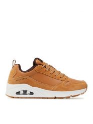 Skechers Sneakersy Uno-Stacre 52468/WSK Brązowy. Brązowe buty sportowe casual Skechers, bez wzorów, ze skóry, bez zapięcia. Za 249.99 zł.
