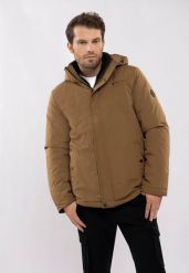 Ciepła kurtka J-DOLOMIT. Brązowe kurtki Volcano, na zimę, m, bez wzorów, z dresówki. Za 399.99 zł.