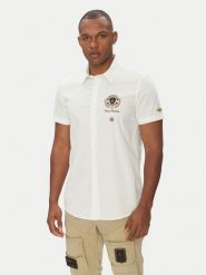 Aeronautica Militare Koszula 251CA1285CT3288 Biały Regular Fit. Białe koszule Aeronautica Militare, m, bez wzorów, z bawełny, bez kołnierzyka, bez ramiączek. Za 339.99 zł.
