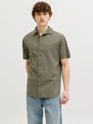 Jack & Jones Koszula "Summer" w kolorze oliwkowym rozmiar: XXL. Brązowe koszule Jack & Jones, xxl, bez wzorów, z bawełny, bez kołnierzyka, bez ramiączek. Za 86.99 zł.