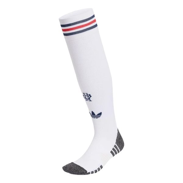 Getry wyjazdowe FC Bayern 26/27. Białe legginsy długie sportowe Adidas, l, bez wzorów, z bawełny, do biegania. Za 99.95 zł.