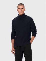 Only & Sons Golf Phil 22023202 Granatowy Regular Fit. Niebieskie golfy Only & Sons, m, bez wzorów, z bawełny, bez kołnierzyka, bez ramiączek. Za 99.99 zł.