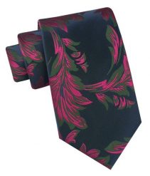Klasyczny Krawat Męski - Chattier - Granat, Zieleń, Fuksja, Kwiaty. Czerwone krawaty i muchy Chattier, bez wzorów, z tkaniny. Za 49.00 zł.