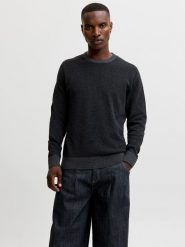 Jack & Jones Sweter w kolorze antracytowym rozmiar: XL. Czarne swetry nierozpinane Jack & Jones, xl, bez wzorów, z bawełny, bez kołnierzyka, bez ramiączek. Za 109.95 zł.