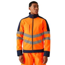 Kurtka Softshellowa Męska HiVis Trzywarstwowa. Brązowe kurtki Regatta, m, bez wzorów, z materiału, z kapturem. Za 308.99 zł.