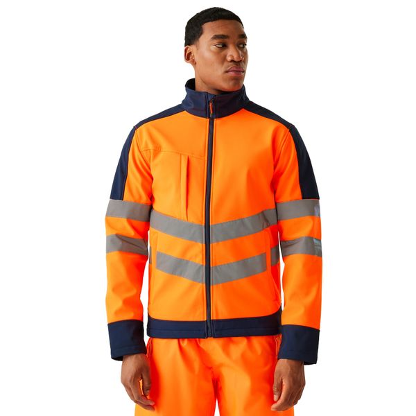 Kurtka Softshellowa Męska HiVis Trzywarstwowa. Brązowe kurtki Regatta, m, bez wzorów, z materiału, z kapturem. Za 308.99 zł.