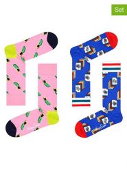 Happy Socks Skarpety (2 pary) "Photos" ze wzorem rozmiar: 36-40. Skarpety Happy Socks, bez wzorów, z materiału. Za 43.68 zł.