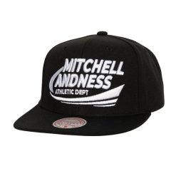 Czapka snapback Mitchell & Ness Branded Power Swipe. Czarne czapki z daszkiem Mitchell & Ness, bez wzorów. Za 197.00 zł.
