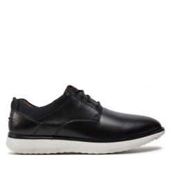 Półbuty Josef Seibel. Czarne eleganckie półbuty Josef Seibel, bez wzorów, bez obcasa, bez zapięcia. Za 289.99 zł.
