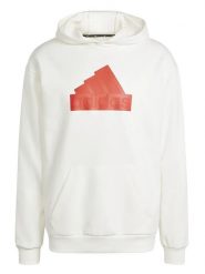 Adidas Bluza "Future Icons Badge of Sport" w kolorze kremowym rozmiar: M. Brązowe bluzy Adidas, m, bez wzorów, z kapturem. Za 131.43 zł.