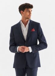 PAKO LORENTE – Granatowa marynarka garniturowa w kratę. Garnitury Pako Lorente, na komunię, m, bez wzorów, z wełny. Za 749.99 zł.