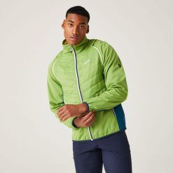 Steren Hybrid II męski softshell. Zielone kurtki przeciwdeszczowe Regatta, l, bez wzorów, z softshellu, bez kaptura. W wyprzedaży za 229.99 zł.