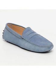 CHARLES & SMITH Skórzane mokasyny "Dennis" w kolorze błękitnym rozmiar: 40. Niebieskie botki sznurowane CHARLES & SMITH, bez wzorów, bez obcasa, bez zapięcia. Za 173.99 zł.