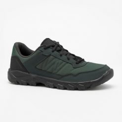 Buty turystyczne męskie Quechua NH50 niskie. Czarne buty trekkingowe QUECHUA, bez wzorów, z materiału, bez zapięcia, outdoorowe. Za 69.99 zł.