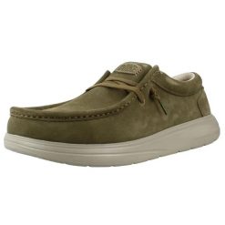 Buty HEY DUDE HD41975 WALLY X SUEDE Zielony. Zielone buty turystyczne Hey dude, bez wzorów, z tkaniny, bez zapięcia, na fitness i siłownię. Za 377.99 zł.