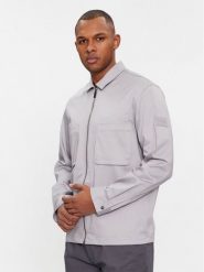 Calvin Klein Kurtka przejściowa Cotton 3D Pockets Overshirt K10K112356 Szary Regular Fit. Szare kurtki CALVIN KLEIN, l, bez wzorów, z syntetyku, bez kaptura. Za 359.99 zł.