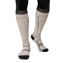 Skarpety narciarskie z wełny Sporty zimowe Siroko Ultimate GLIDE Sand. Brązowe skarpety SIROKO, bez wzorów, z wełny. Za 127.00 zł.