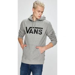 Vans - Bluza. Szare bluzy z kapturem marki Vans, z nadrukiem, z bawełny. W wyprzedaży za 199.90 zł.