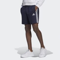 Szorty Essentials French Terry 3-Stripes Rozmiar S Niebieski - GK9598. Białe szorty Adidas, m, bez wzorów, sportowe. Za 111.00 zł.